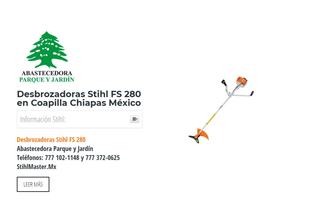 Desbrozadoras Stihl FS 280 en Coapilla Chiapas México