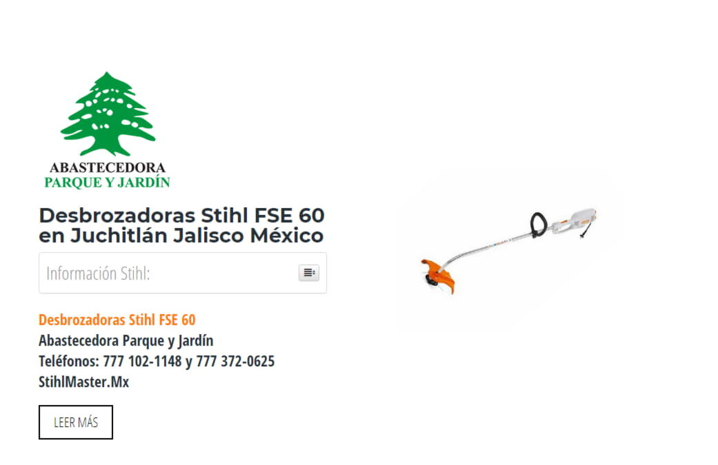 Desbrozadoras Stihl FSE 60 en Juchitlán Jalisco México