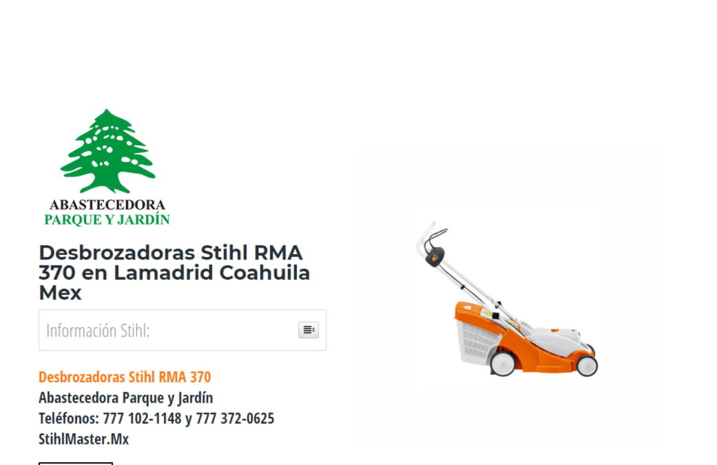 Desbrozadoras Stihl RMA 370 en Lamadrid Coahuila Mex