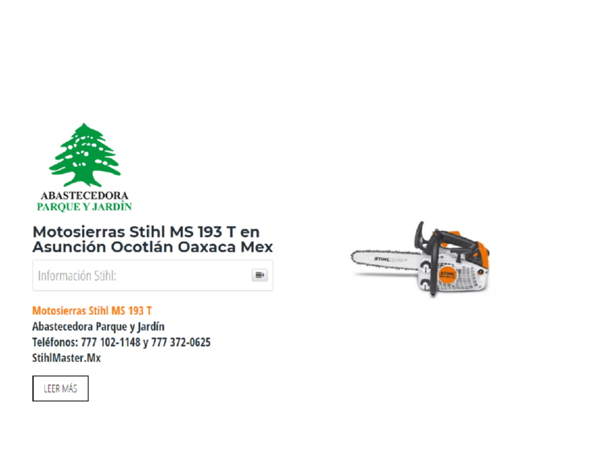Motosierras Stihl MS 193 T en Asunción Ocotlán Oaxaca Mex