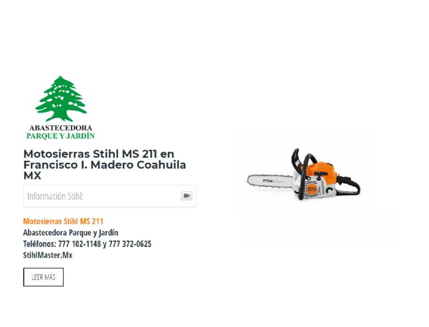 Motosierras Stihl MS 211 en Francisco I. Madero Coahuila MX