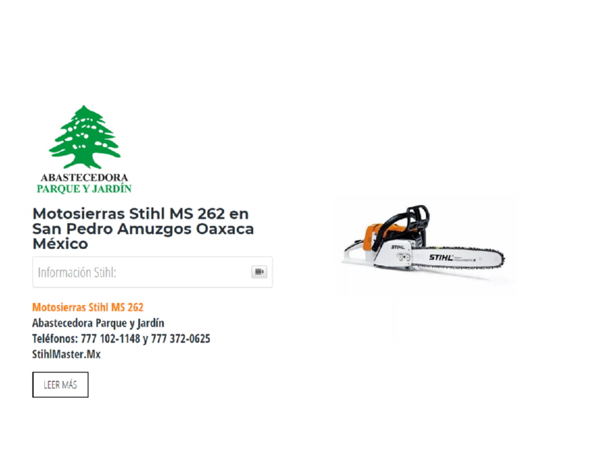 Motosierras Stihl MS 262 en San Pedro Amuzgos Oaxaca México