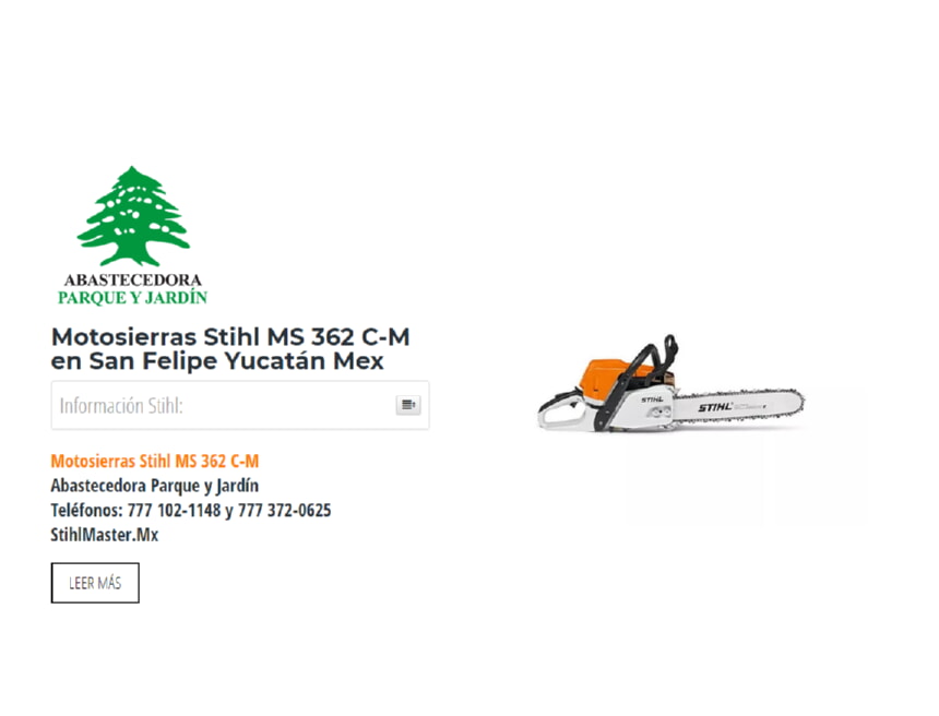 Motosierras Stihl MS 362 C-M en San Felipe Yucatán Mex