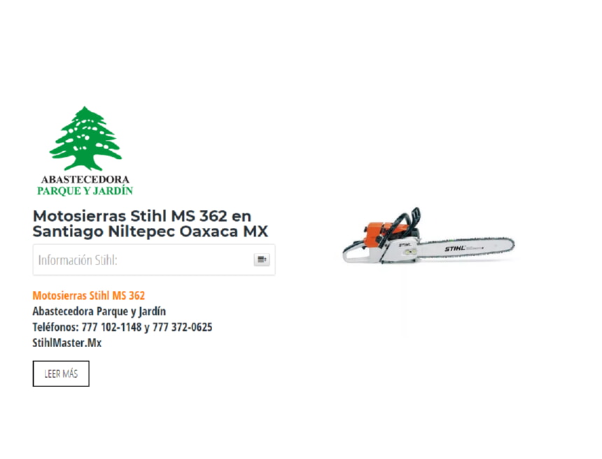 Motosierras Stihl MS 362 en Santiago Niltepec Oaxaca MX