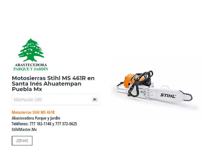 Motosierras Stihl MS 461R en Santa Inés Ahuatempan Puebla Mx