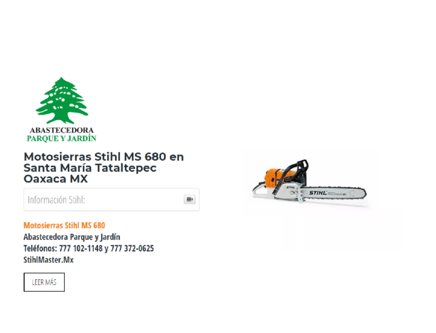 Motosierras Stihl MS 680 en Santa María Tataltepec Oaxaca MX