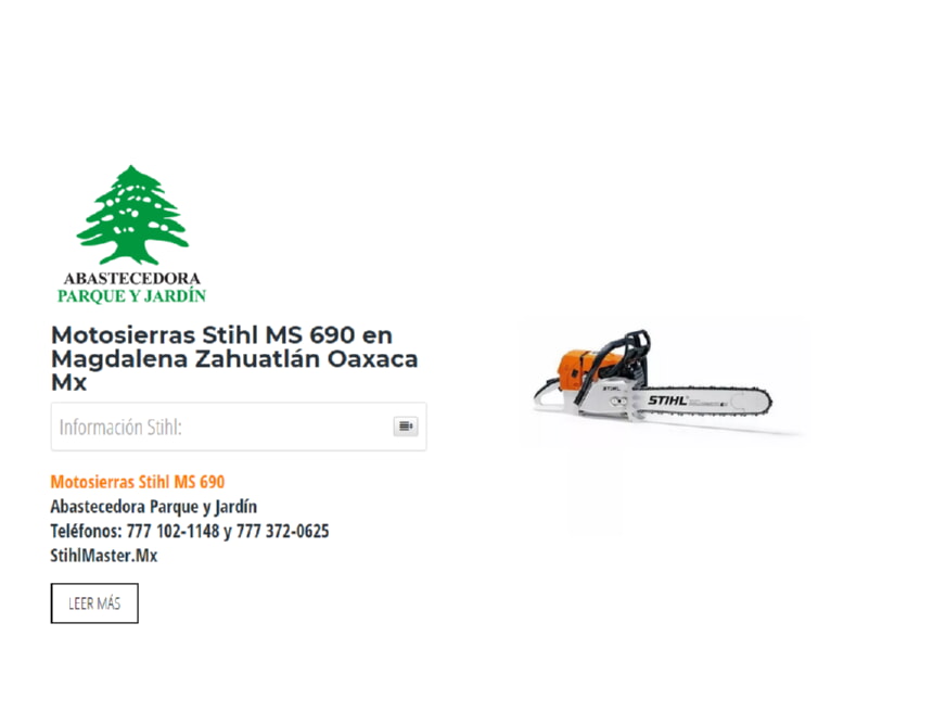Motosierras Stihl MS 690 en Magdalena Zahuatlán Oaxaca Mx