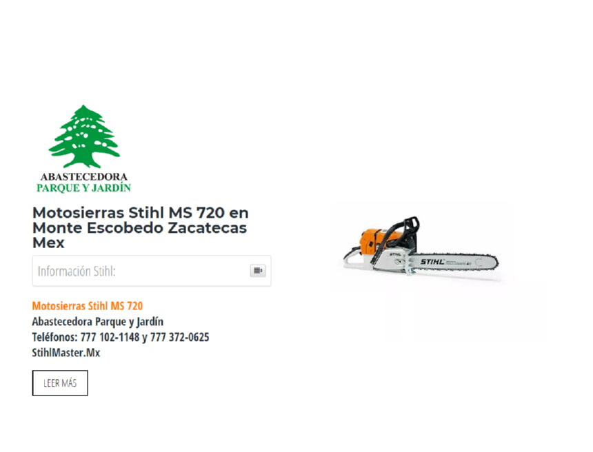 Motosierras Stihl MS 720 en Monte Escobedo Zacatecas Mex