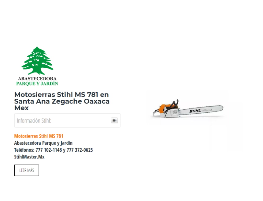 Motosierras Stihl MS 781 en Santa Ana Zegache Oaxaca Mex