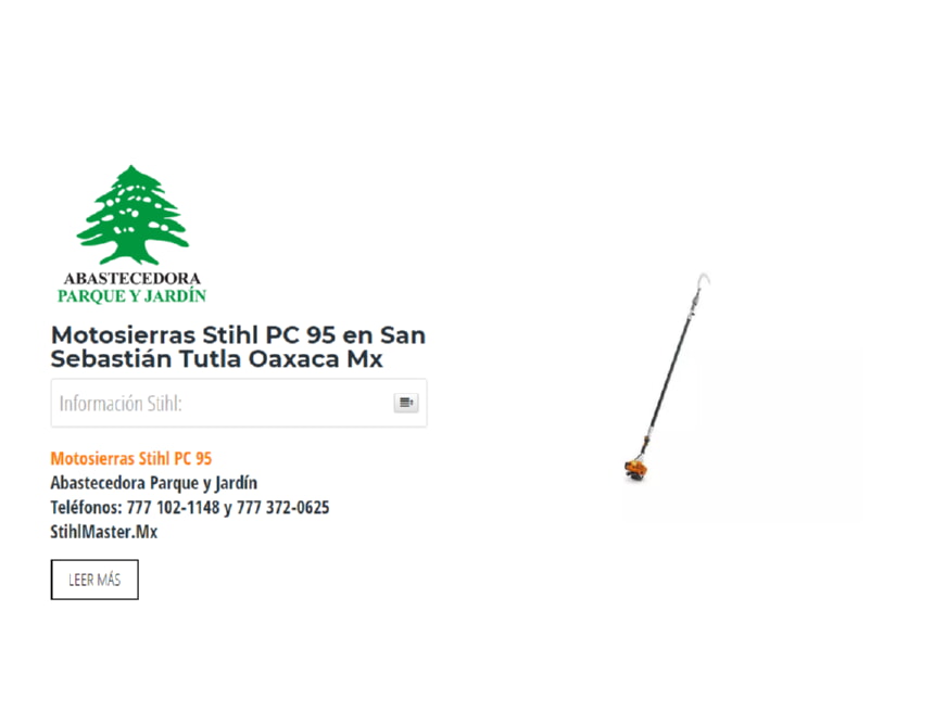 Motosierras Stihl PC 95 en San Sebastián Tutla Oaxaca Mx