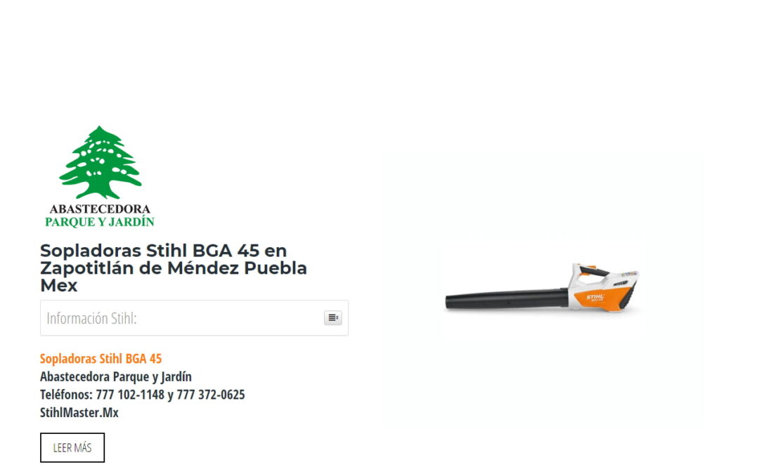 Sopladoras Stihl BGA 45 en Zapotitlán de Méndez Puebla Mex