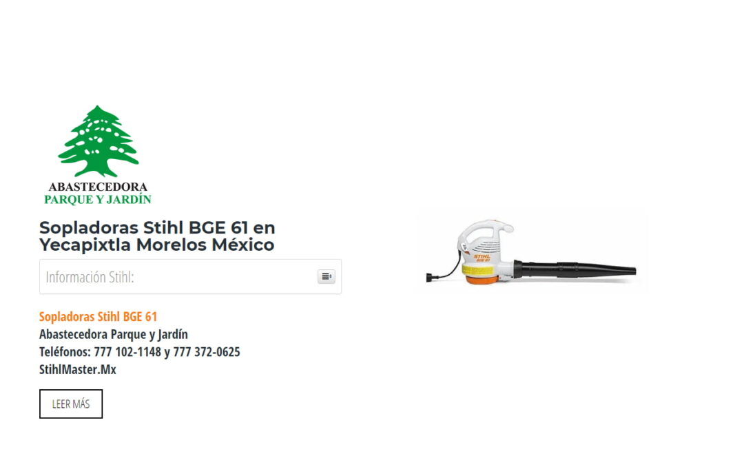 Sopladoras Stihl BGE 61 en Yecapixtla Morelos México