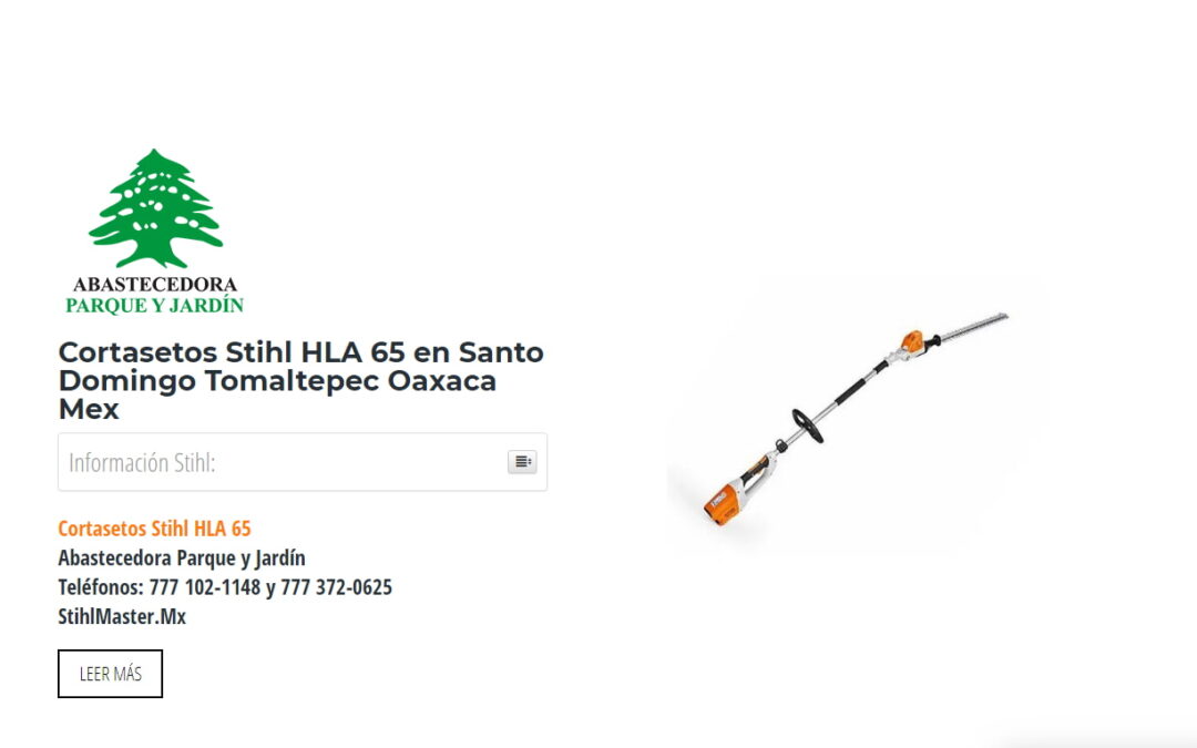 Cortasetos Stihl HLA 65 en Santo Domingo Tomaltepec Oaxaca Mex