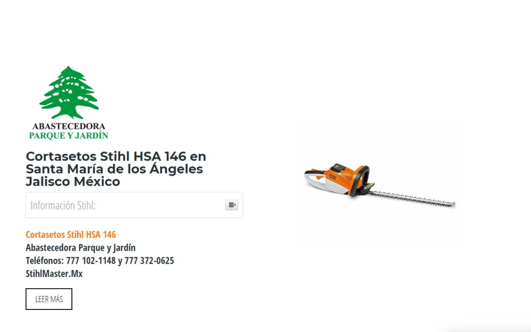 Cortasetos Stihl HSA 146 en Santa María de los Ángeles Jalisco México