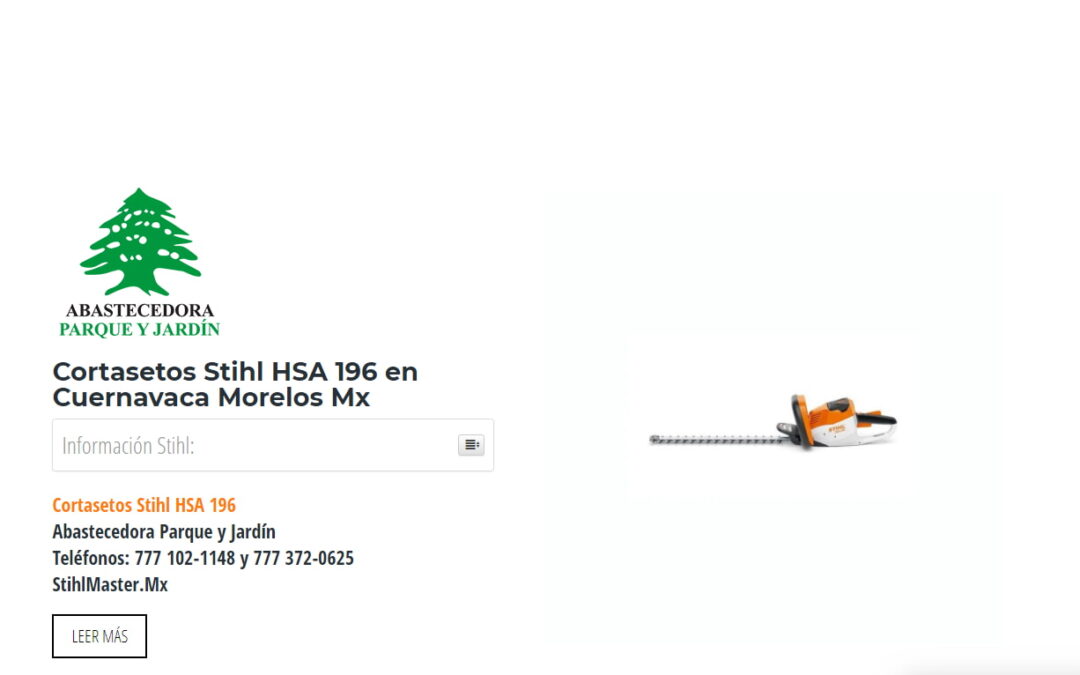 Cortasetos Stihl HSA 196 en Cuernavaca Morelos Mx