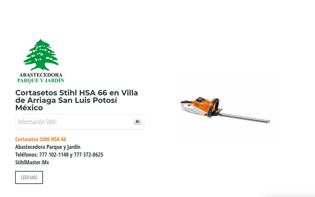 Cortasetos Stihl HSA 66 en Villa de Arriaga San Luis Potosí México