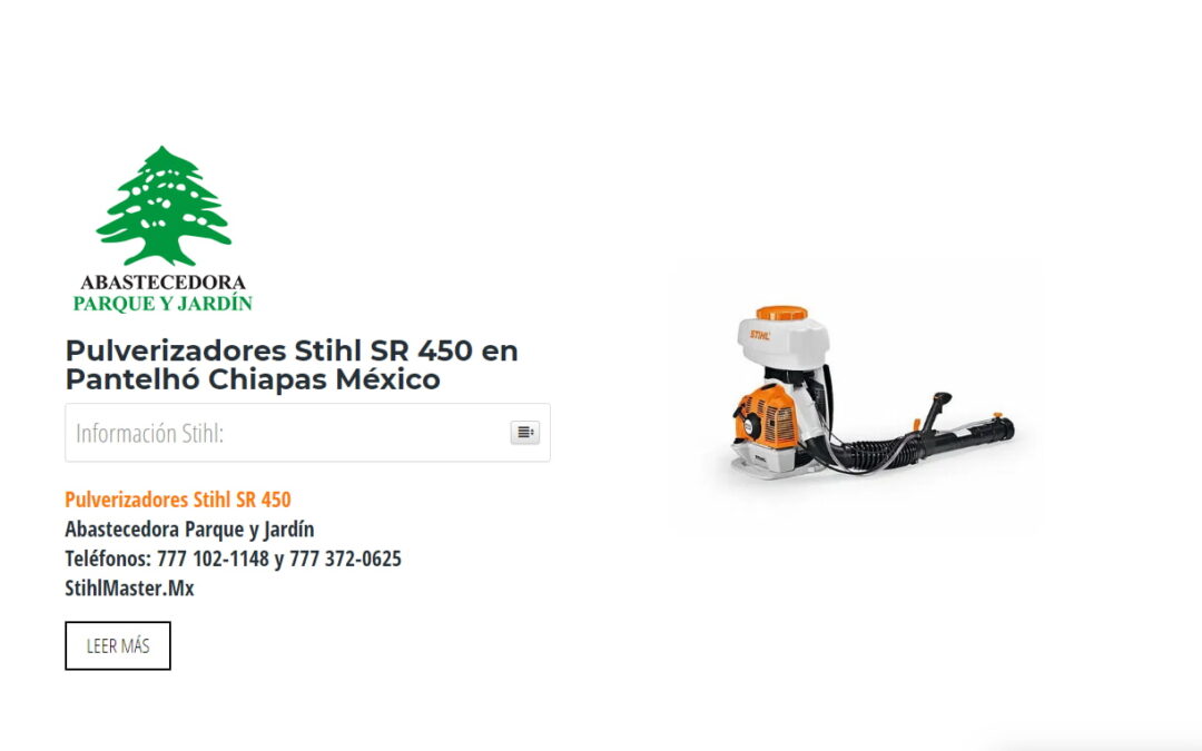 Pulverizadores Stihl SR 450 en Pantelhó Chiapas México