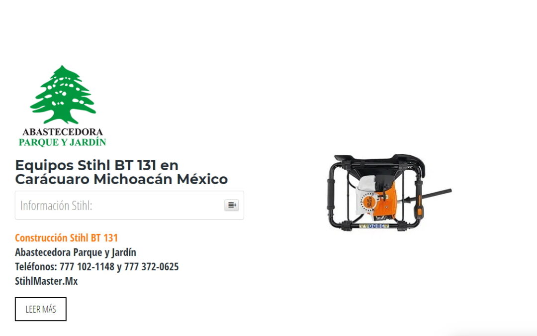 Equipos Stihl BT 131 en Carácuaro Michoacán México