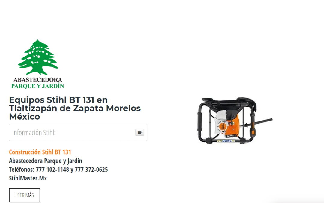 Equipos Stihl BT 131 en Tlaltizapán de Zapata Morelos México