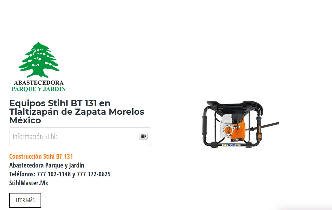 Equipos Stihl BT 131 en Tlaltizapán de Zapata Morelos México
