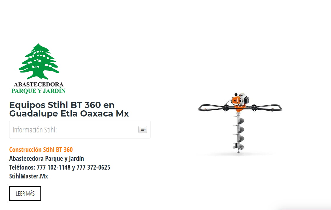 Equipos Stihl BT 360 en Guadalupe Etla Oaxaca Mx