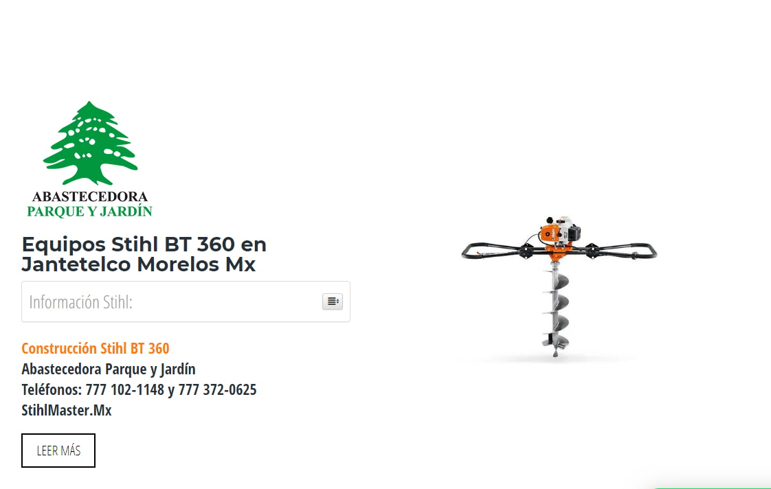 Equipos Stihl BT 360 en Jantetelco Morelos Mx