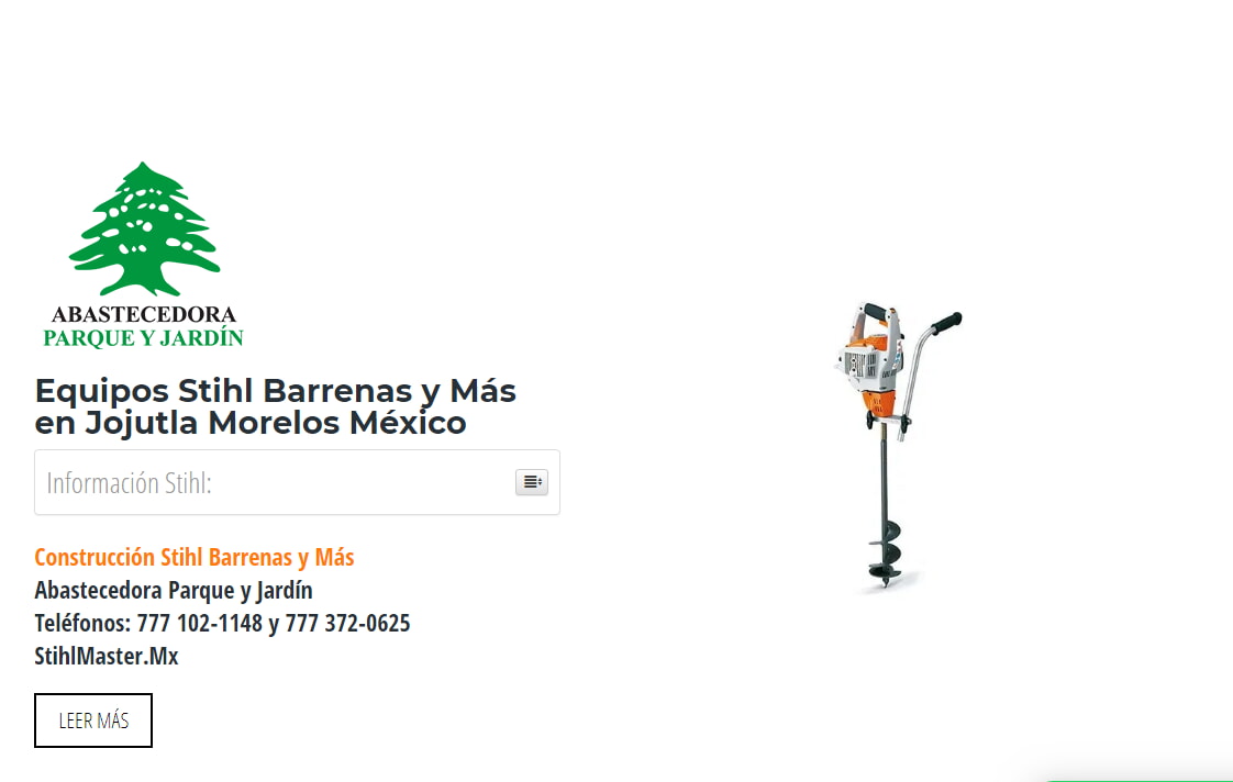 Equipos Stihl Barrenas y Más en Jojutla Morelos México