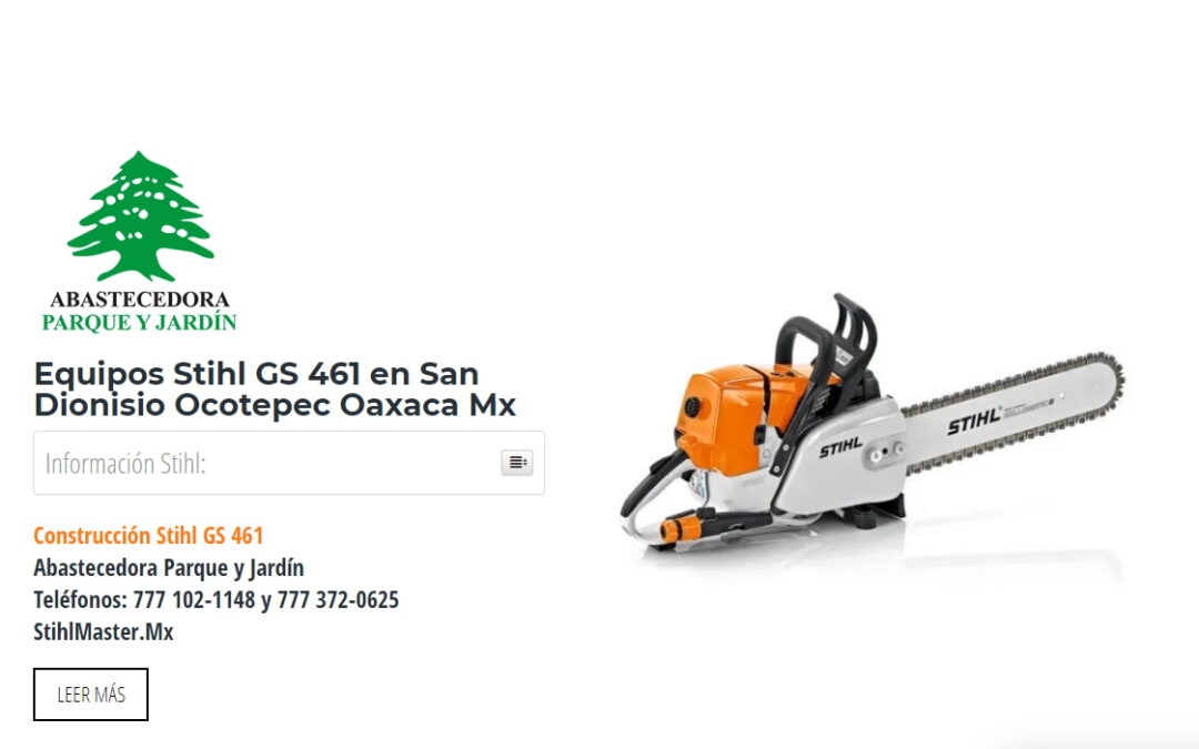 Equipos Stihl GS 461 en San Dionisio Ocotepec Oaxaca Mx