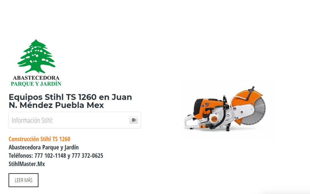 Equipos Stihl TS 1260 en Juan N. Méndez Puebla Mex