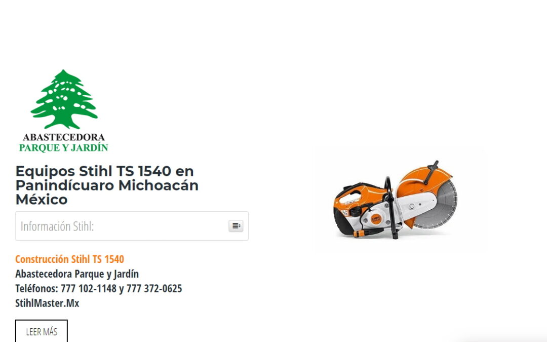 Equipos Stihl TS 1540 en Panindícuaro Michoacán México