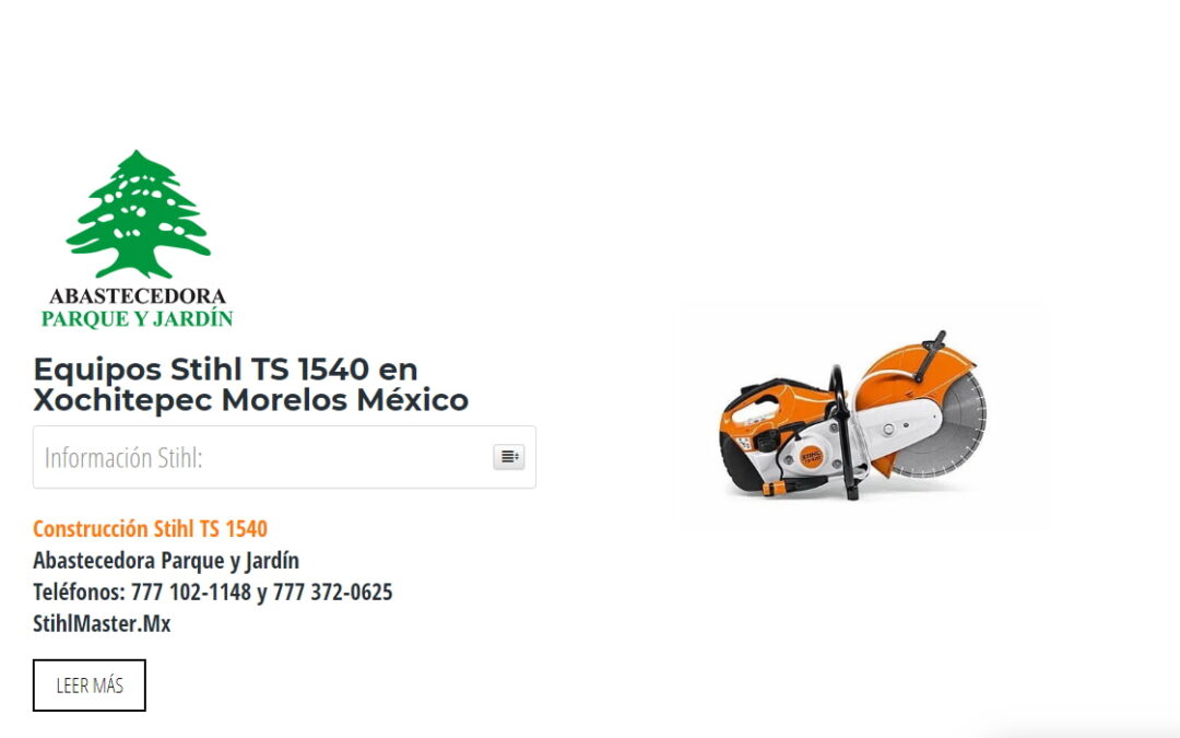 Equipos Stihl TS 1540 en Xochitepec Morelos México