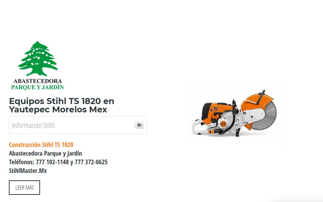 Equipos Stihl TS 1820 en Yautepec Morelos Mex