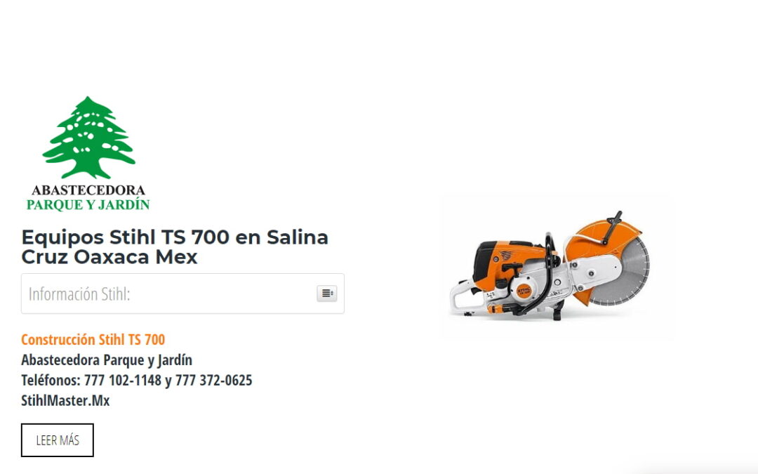 Equipos Stihl TS 700 en Salina Cruz Oaxaca Mex