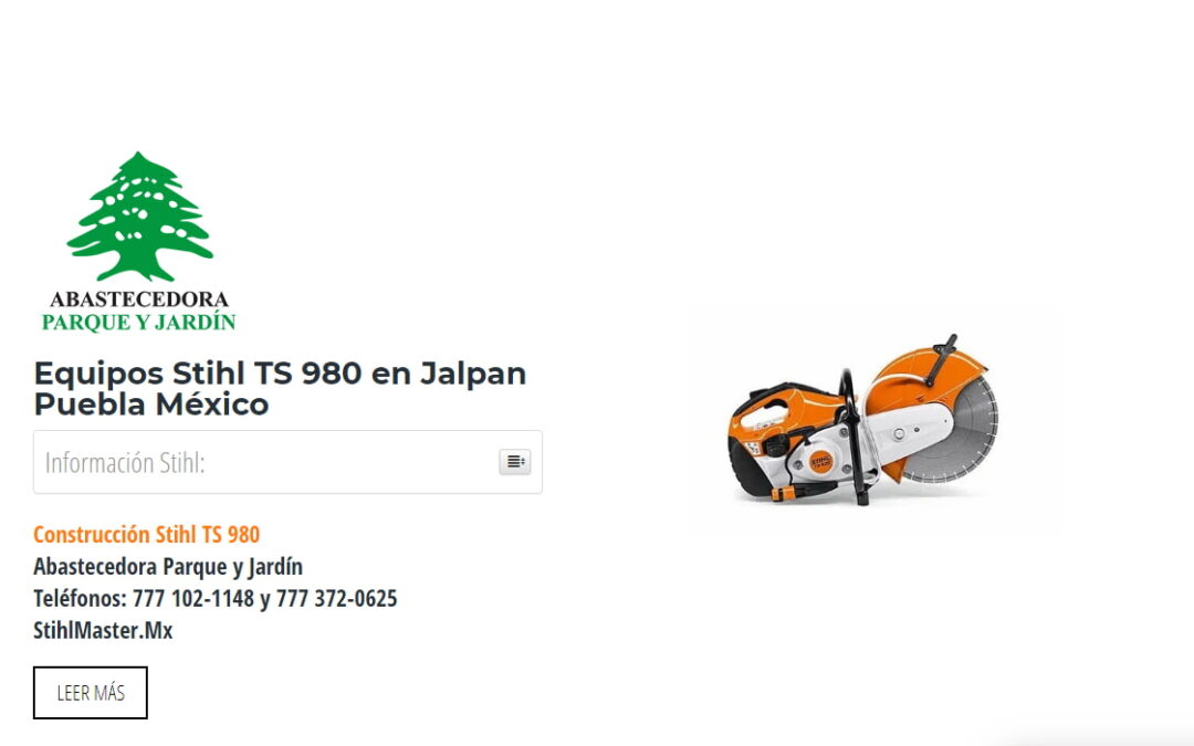 Equipos Stihl TS 980 en Jalpan Puebla México