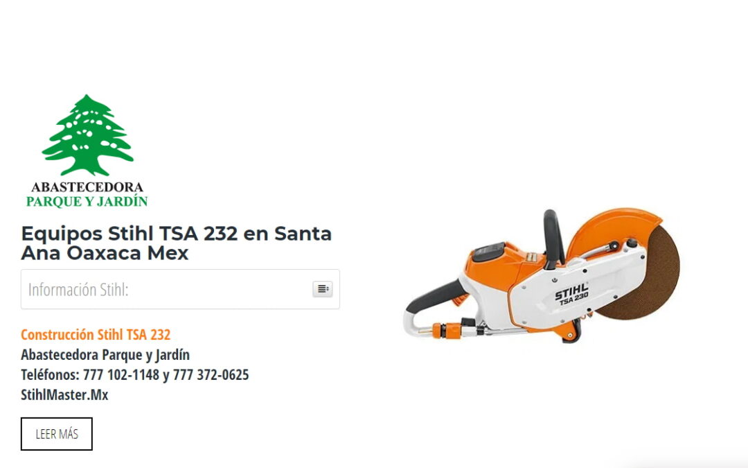 Equipos Stihl TSA 232 en Santa Ana Oaxaca Mex
