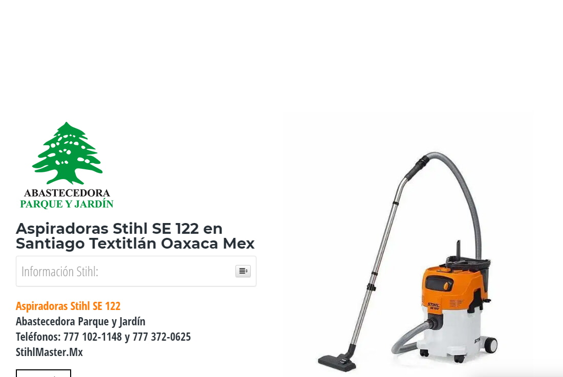 Aspiradoras Stihl SE 122 en Santiago Textitlán Oaxaca Mex