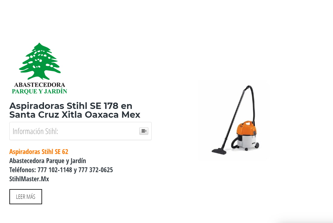 Aspiradoras Stihl SE 178 en Santa Cruz Xitla Oaxaca Mex