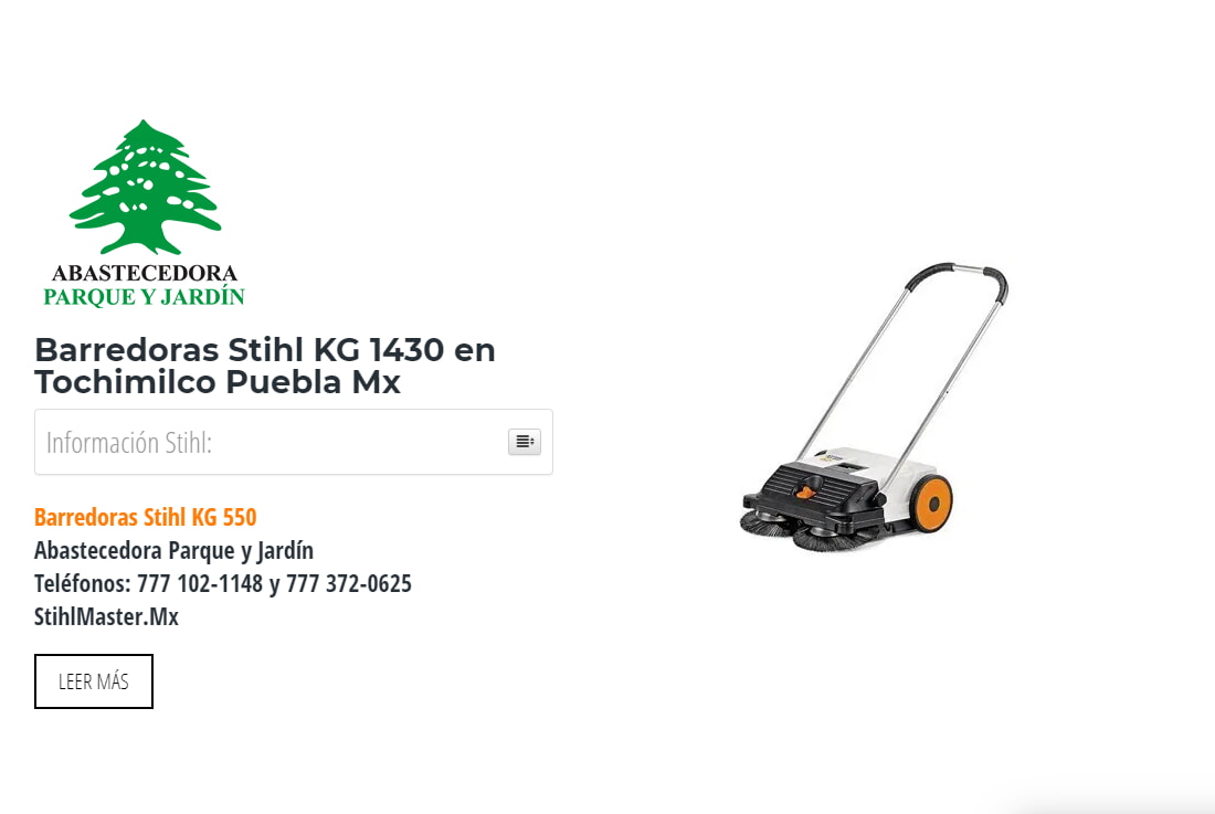 Barredoras Stihl KG 1430 en Tochimilco Puebla Mx