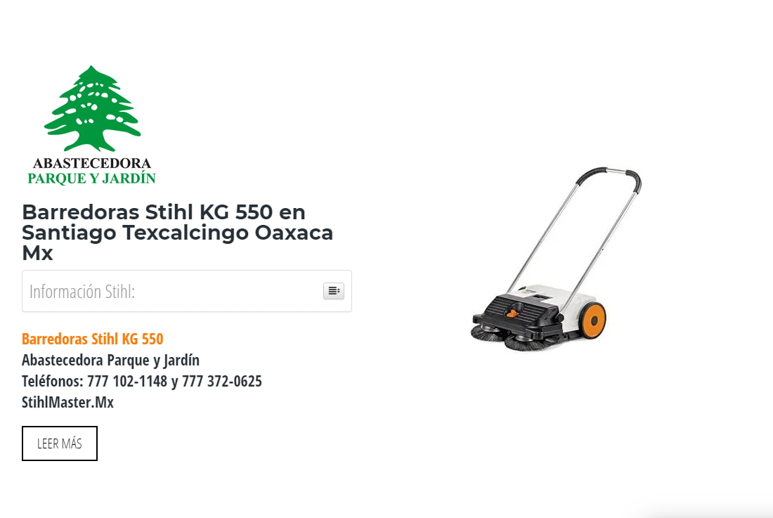 Barredoras Stihl KG 550 en Santiago Texcalcingo Oaxaca Mx