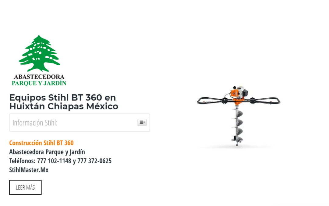 Equipos Stihl BT 360 en Huixtán Chiapas México