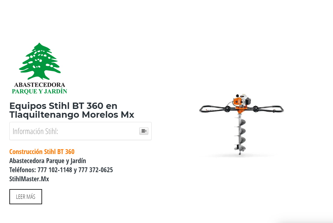 Equipos Stihl BT 360 en Tlaquiltenango Morelos Mx