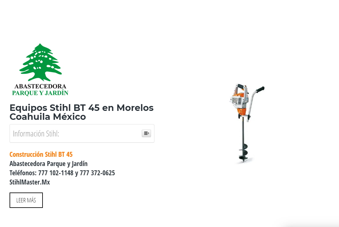 Equipos Stihl BT 45 en Morelos Coahuila México