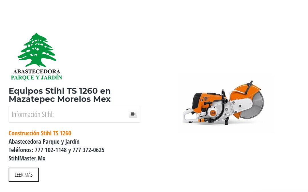 Equipos Stihl TS 1260 en Mazatepec Morelos Mex