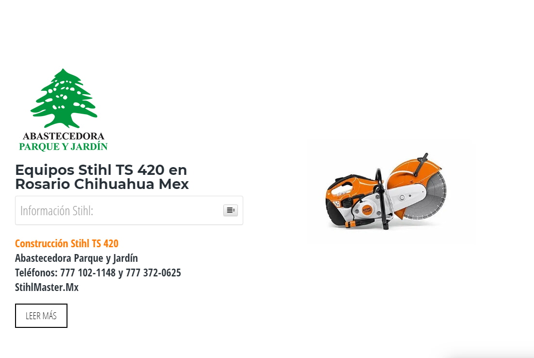 Equipos Stihl TS 420 en Rosario Chihuahua Mex