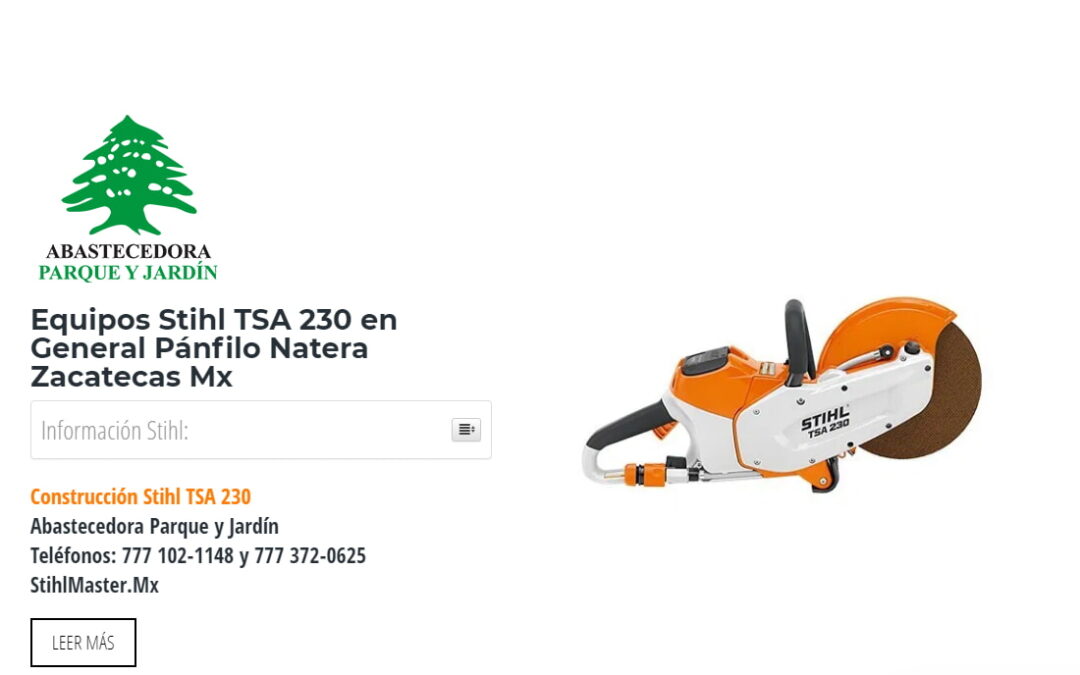 Equipos Stihl TSA 230 en General Pánfilo Natera Zacatecas Mx