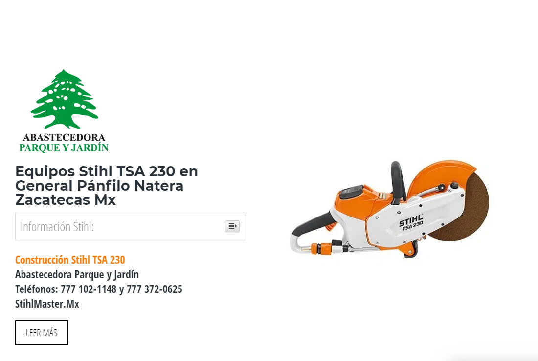 Equipos Stihl TSA 230 en General Pánfilo Natera Zacatecas Mx