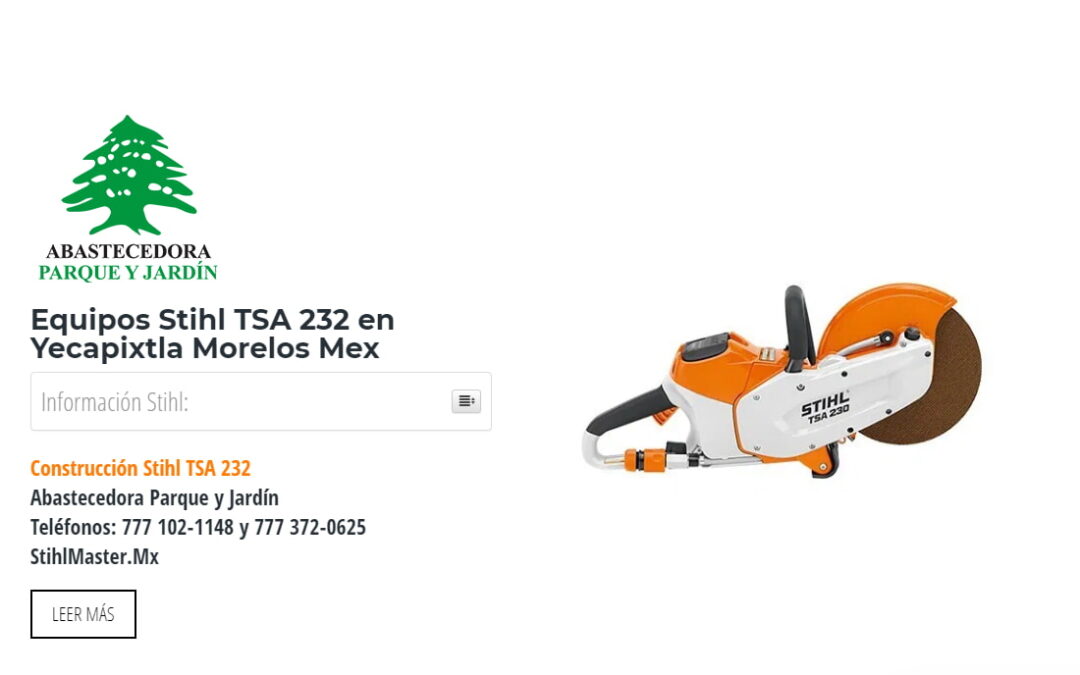 Equipos Stihl TSA 232 en Yecapixtla Morelos Mex