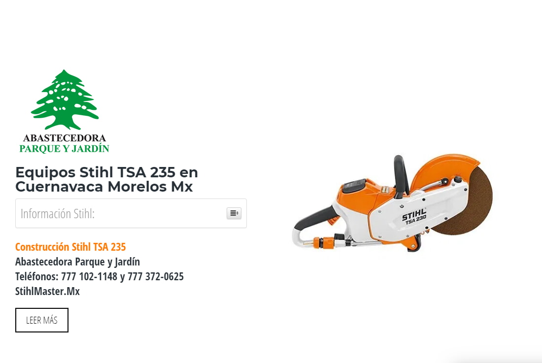 Equipos Stihl TSA 235 en Cuernavaca Morelos Mx