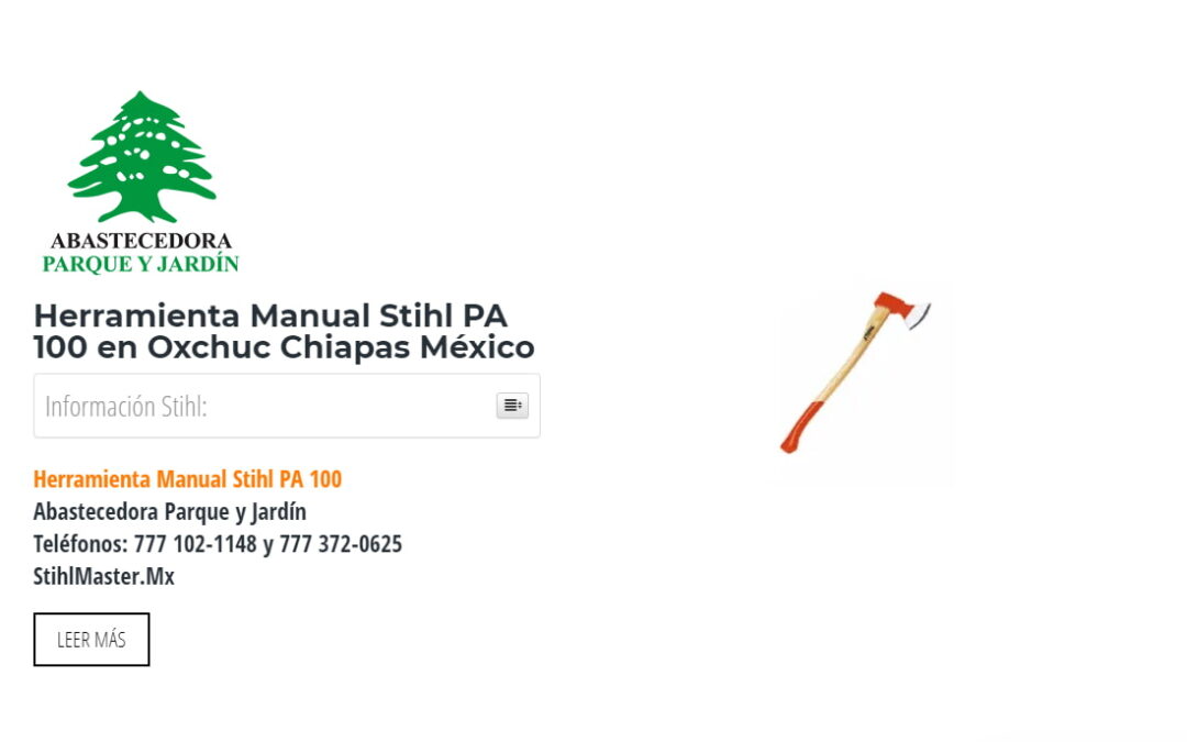 Herramienta Manual Stihl PA 100 en Oxchuc Chiapas México