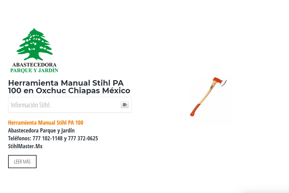 Herramienta Manual Stihl PA 100 en Oxchuc Chiapas México